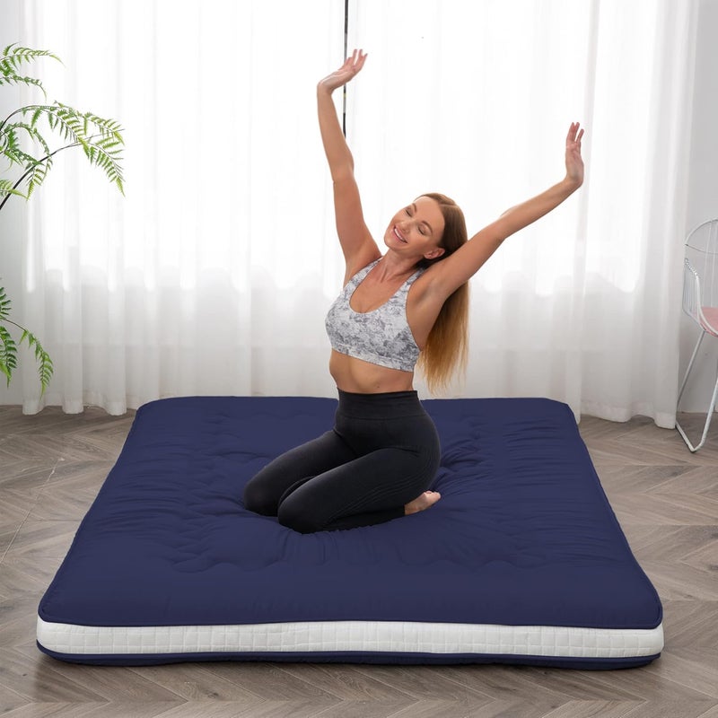 DR.FUTON Japanese Floor Futon Mattress Extra Thick Folding Roll Up Bed Topper Mat for Guest,Lounger and Tavel - Image 3